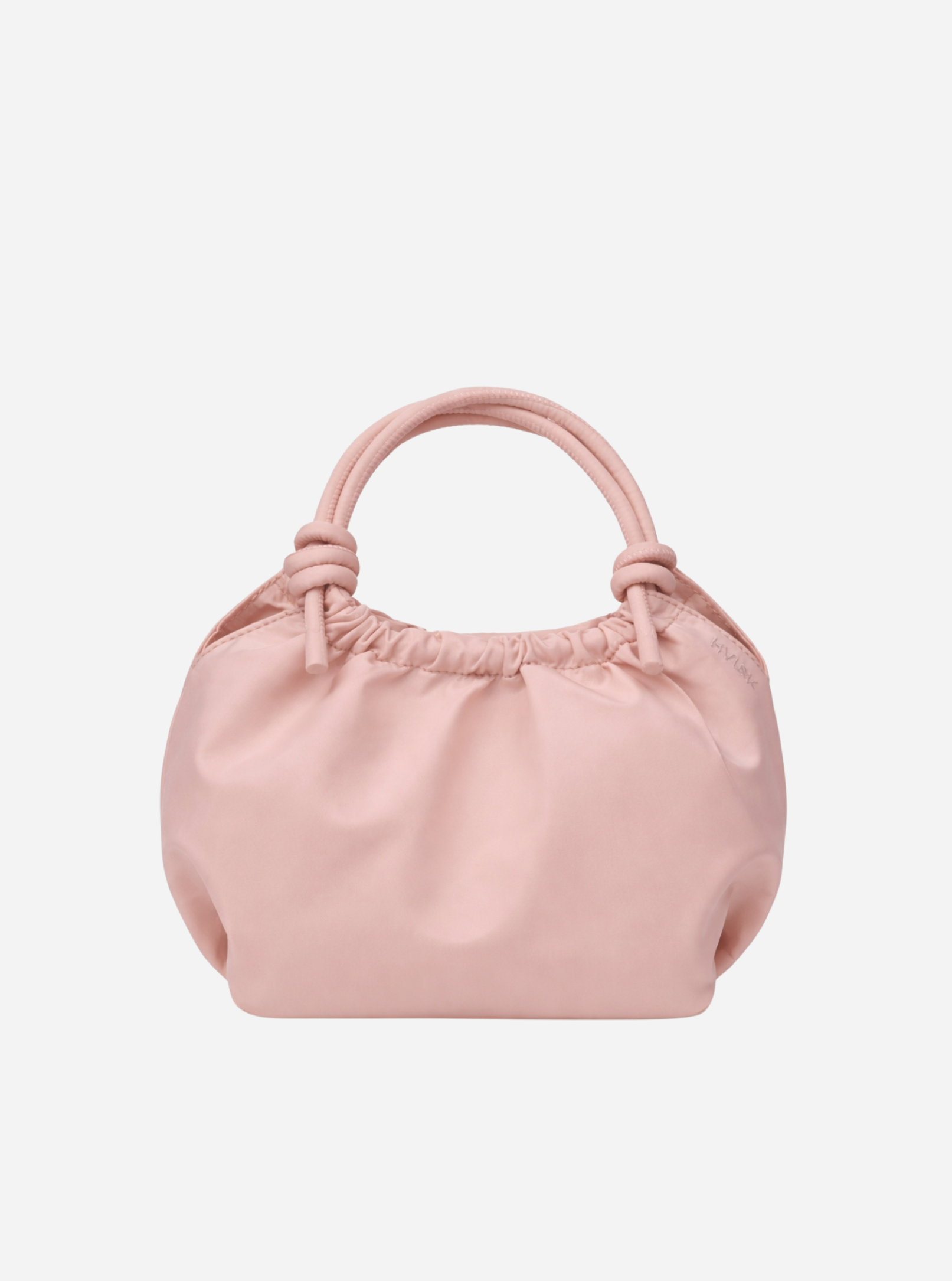 Nous Sommes Labels Pink handbag with knotted handles by Hvisk