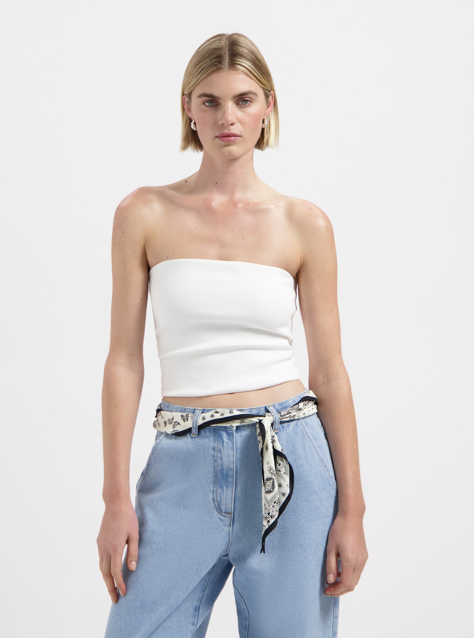 White tube stretch top by Nous Sommes Labels