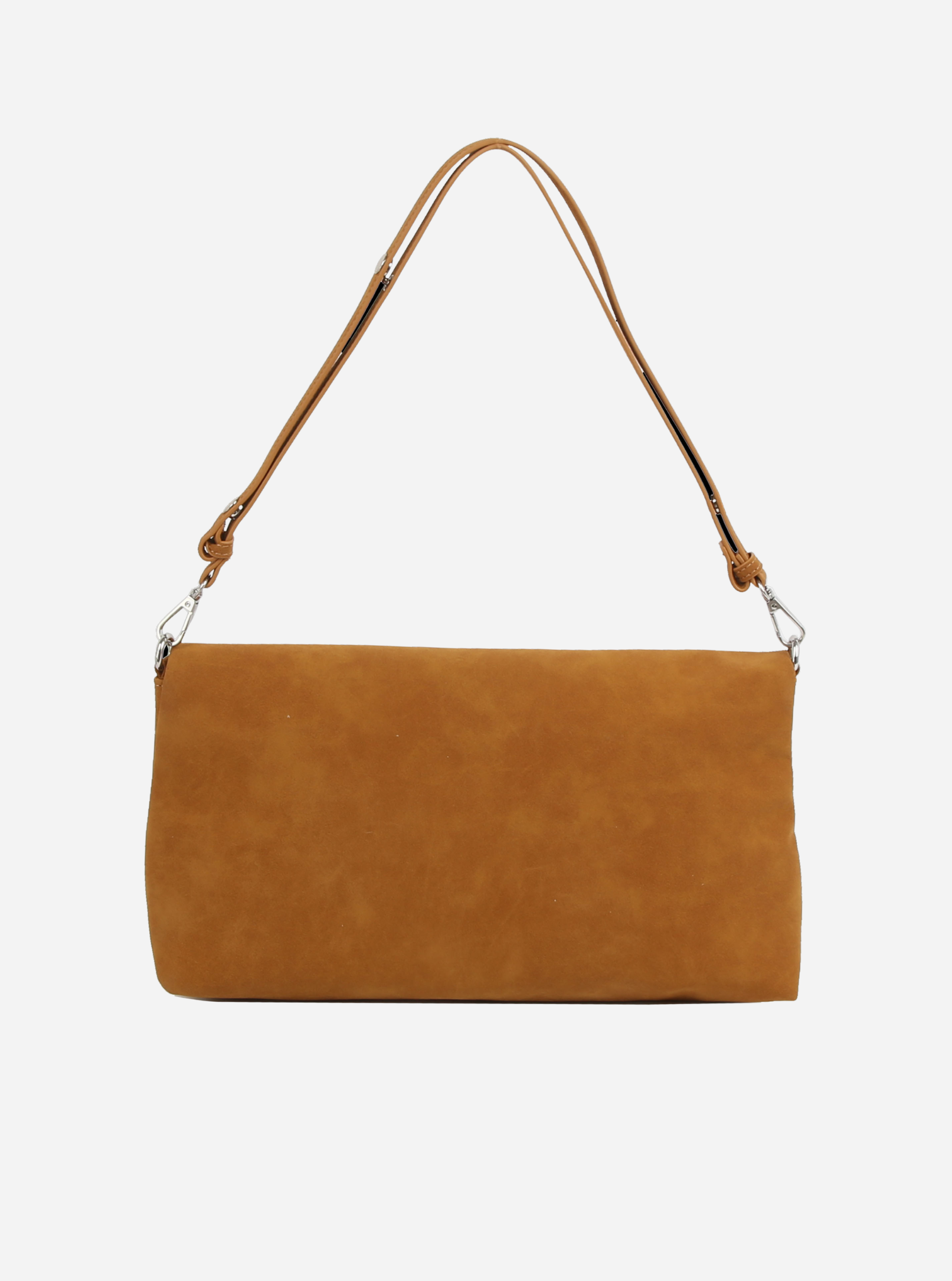 Nous Sommes Labels Brown faux suede handbag with a strap 