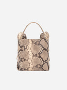 HVISK Molly Scaly Structure bag in ivory  structured mini tote with snake embossed texture and top handle