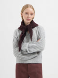 Model wearing Hollie scarf burgundy - NOUS SOMMES LABELS 