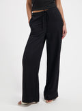 Black wide leg pants by Nous Sommes Labels 