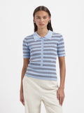 Light blue stripped polo knit shirt by Nous Sommes Labels 
