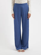 Blue wide-leg pants with elastic waistband by Nous Sommes Labels 