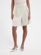 Beige Wide Leg Bermuda by Nous Sommes Labels 
