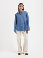 Blue tencel denim shirt by Nous Sommes Labels 