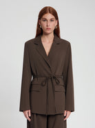 Bessie Tie Blazer - Brown  NOUS SOMMES LABELS