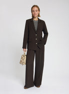 Model wearing the Bailey Blazer in Brown - NOUS SOMMES LABELS