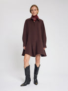 Model wearing the Jade Dress in Brown - NOUS SOMMES LABELS