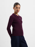 Winnie Polo Knit - Burgundy
