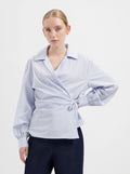 Zennie Wrap Blouse - Light Blue