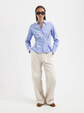 Blue Blouse with tailored waist line by Nous Sommes Labels 